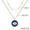 Fashion Devil's Eye Heart Shape Alloy Plating Artificial Rhinestones Women's Pendant Necklace