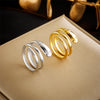 Basic Cross Star Titanium Steel Gold Plated Gold Plated Open Ring