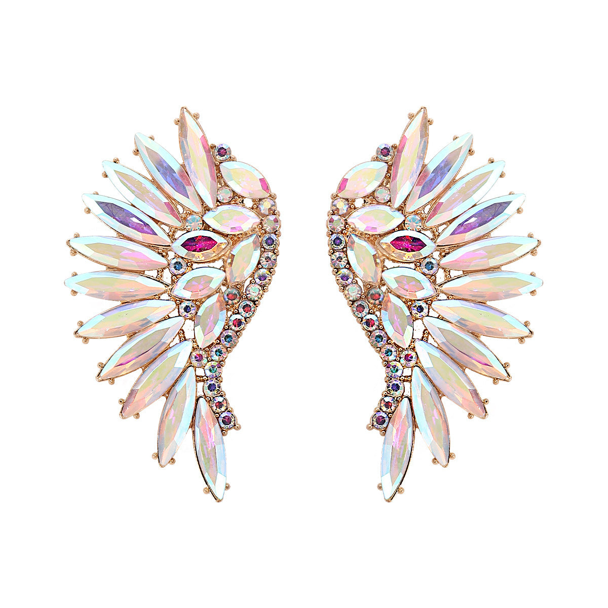 Glam Wings Alloy Inlay Rhinestones Women's Ear Studs 1 Pair