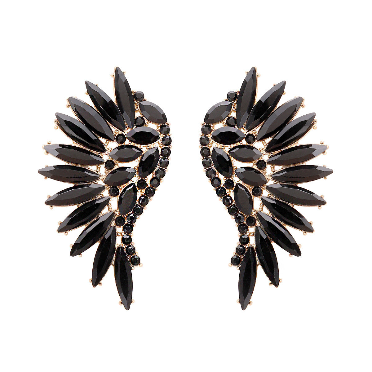 Glam Wings Alloy Inlay Rhinestones Women's Ear Studs 1 Pair