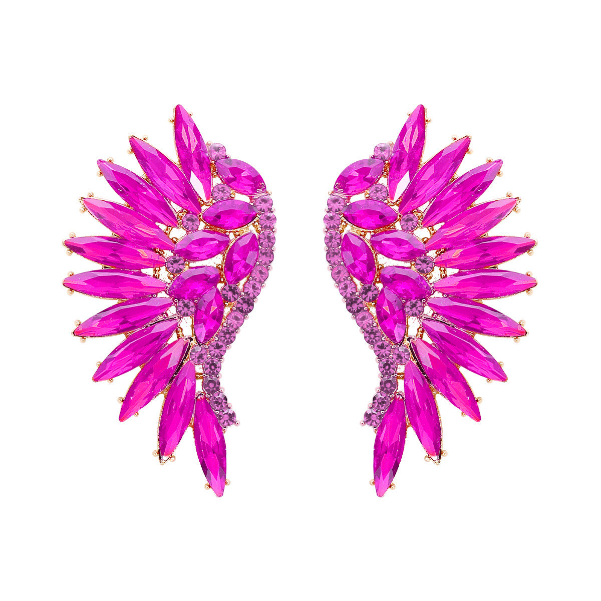 Glam Wings Alloy Inlay Rhinestones Women's Ear Studs 1 Pair