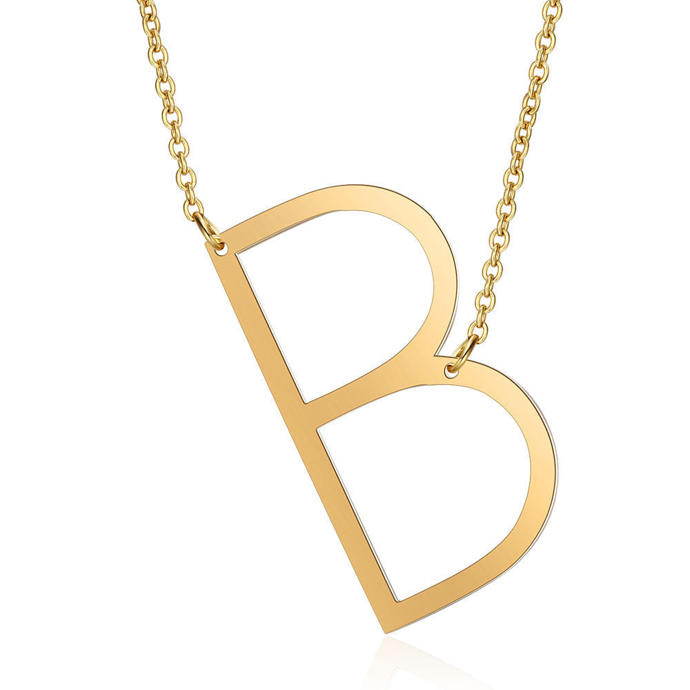 Fashion Letter Stainless Steel Polishing Necklace