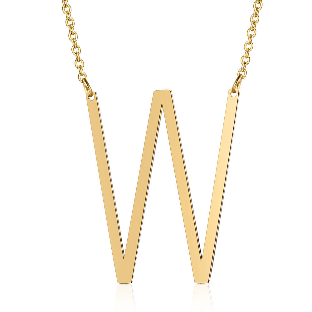 Fashion Letter Stainless Steel Polishing Necklace