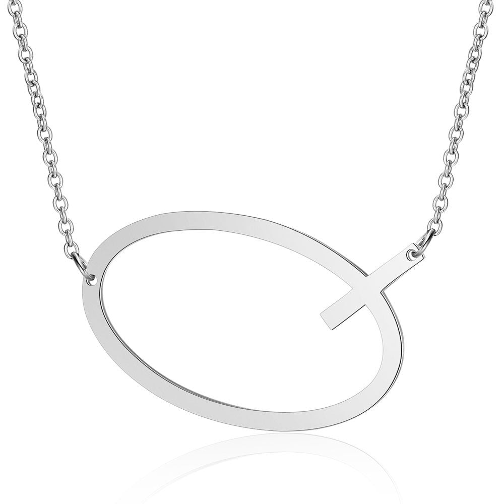 Fashion Letter Stainless Steel Polishing Necklace