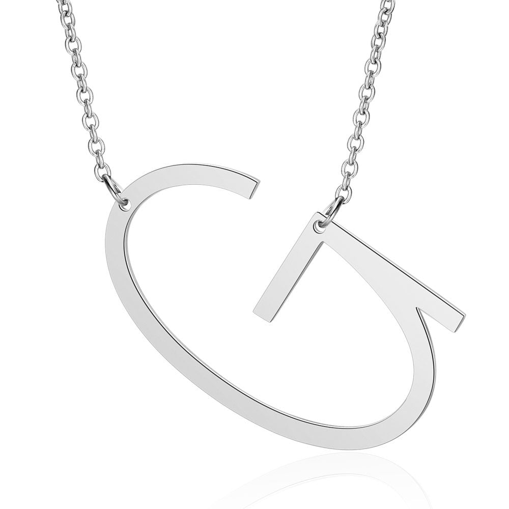 Fashion Letter Stainless Steel Polishing Necklace