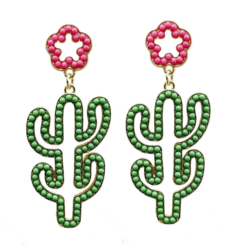 Fashion Fruit Beaded Alloy Plating Women's Drop Earrings 1 Pair