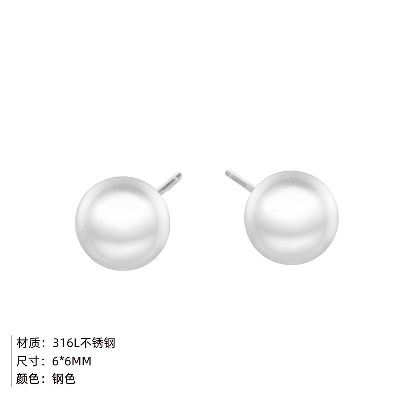 Fashion Geometric Stainless Steel Plating Artificial Pearls Ear Studs 1 Pair