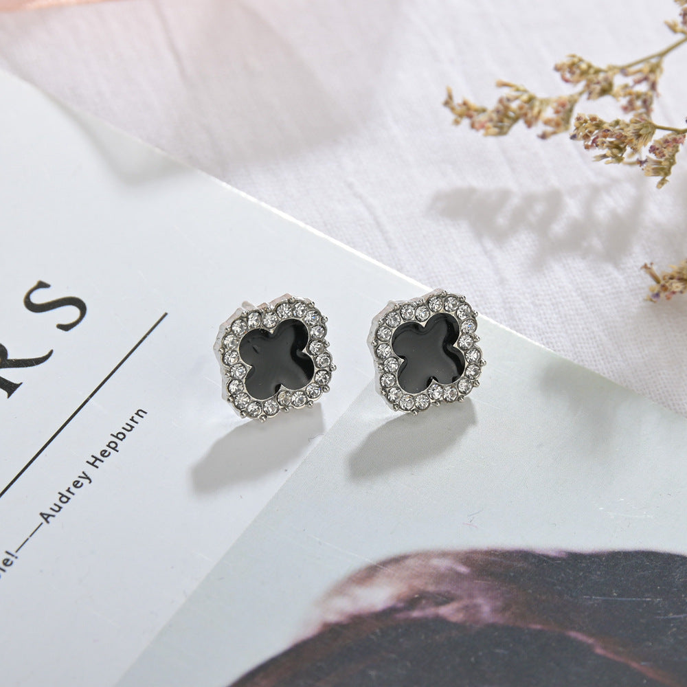 Simple Style Flower Rhinestone No Inlaid Earrings Ear Studs