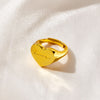 Fashion Letter Heart Shape Brass Gold Plated Open Ring 1 Piece