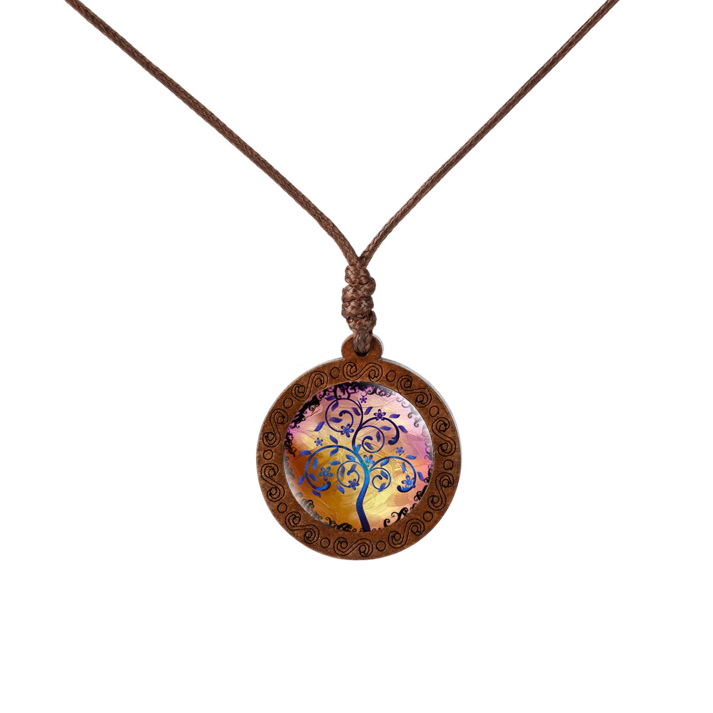 Fashion Tree Wood Glass Unisex Pendant Necklace 1 Piece