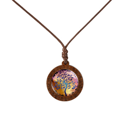 Fashion Tree Wood Glass Unisex Pendant Necklace 1 Piece