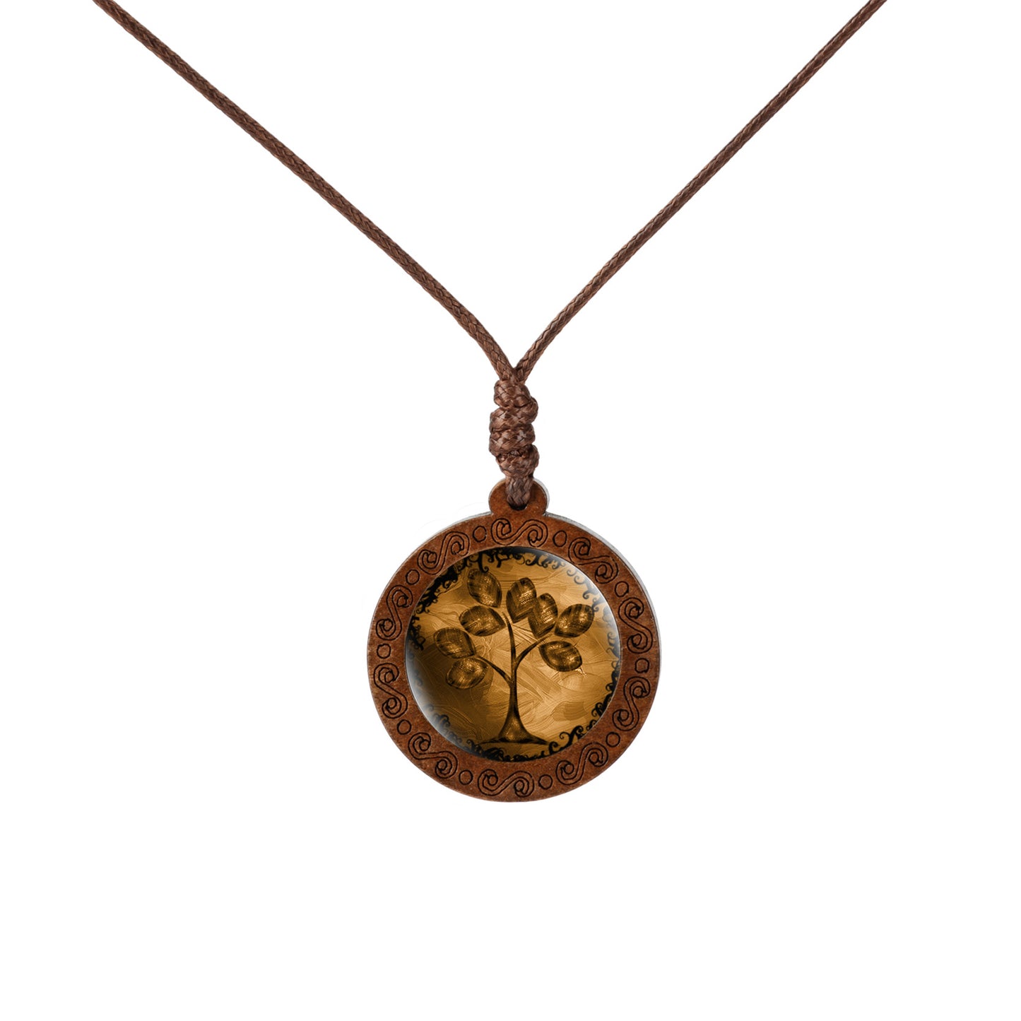 Fashion Tree Wood Glass Unisex Pendant Necklace 1 Piece