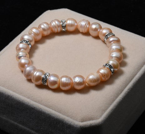 Simple Style Round Pearl Beaded Bracelets 1 Piece