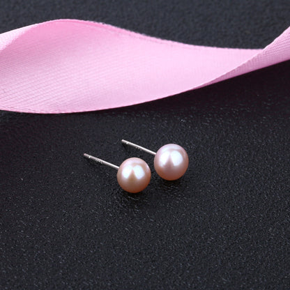 Fashion Geometric Sterling Silver Pearl Ear Studs 1 Pair