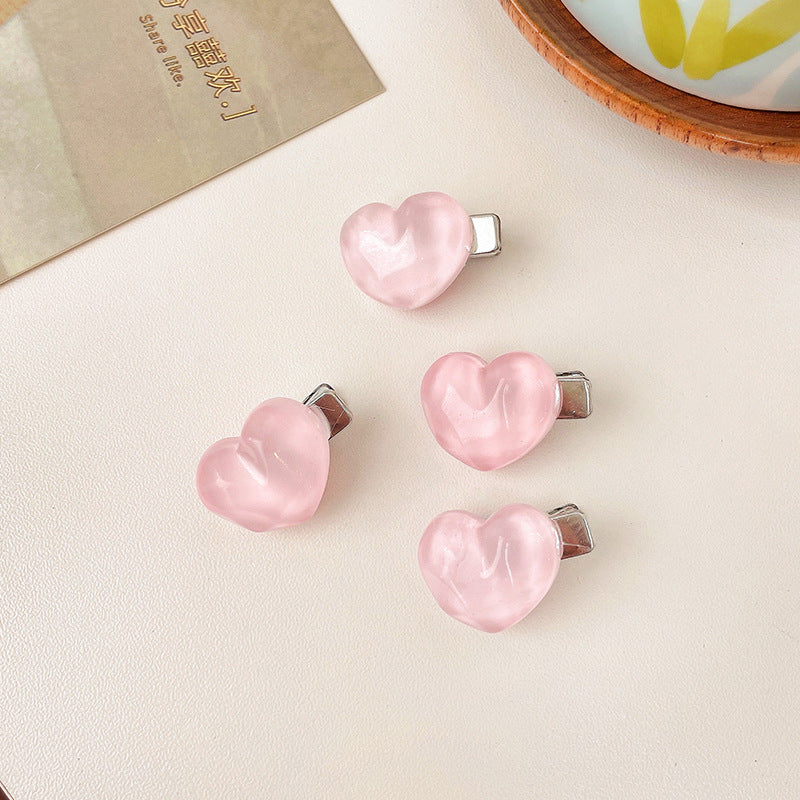 Sweet Heart Shape Flower Alloy Flowers Hair Clip 1 Set