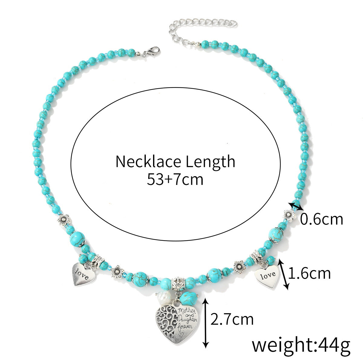 Ethnic Style Water Droplets Alloy Turquoise Plating Women's Pendant Necklace 1 Piece