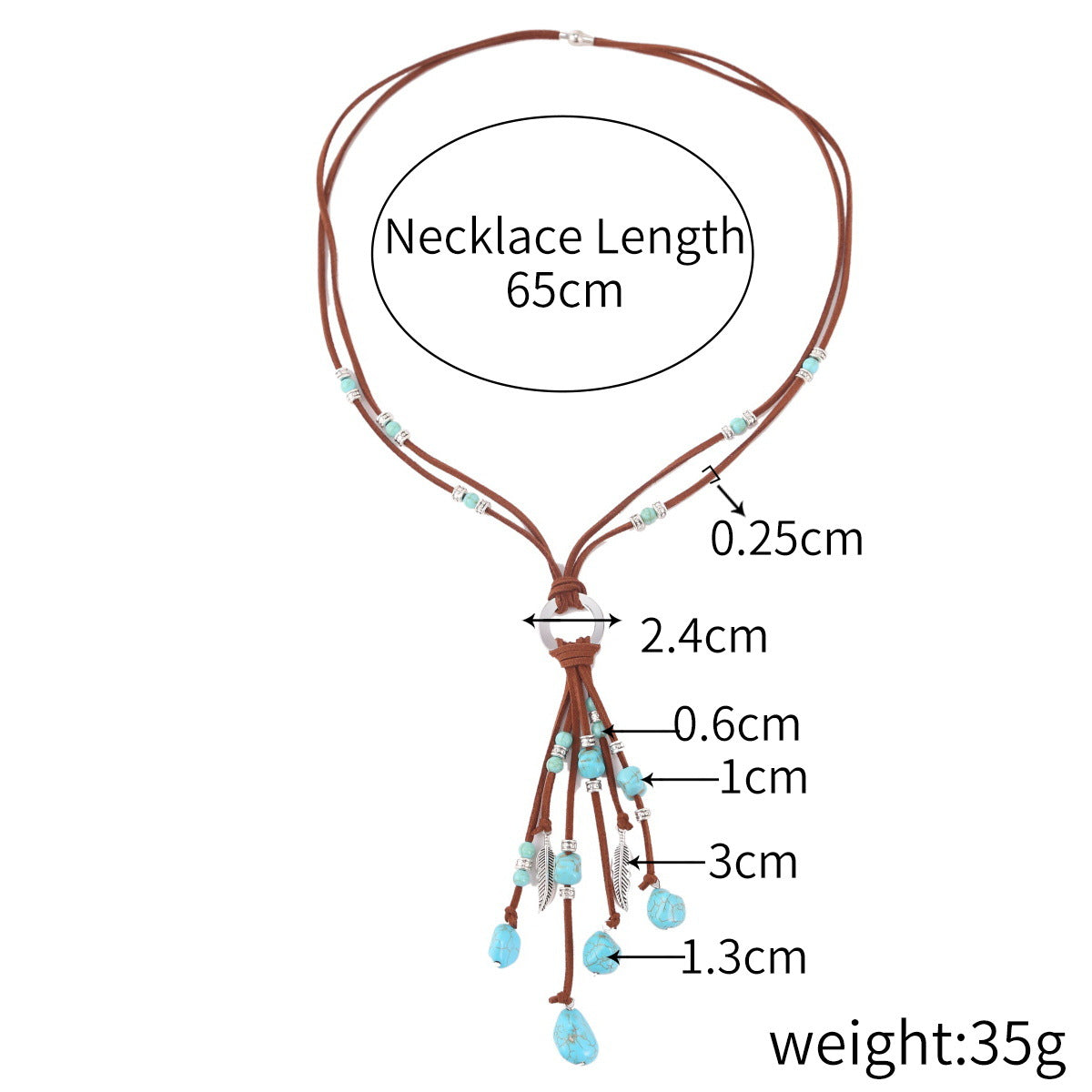 Ethnic Style Water Droplets Alloy Turquoise Plating Women's Pendant Necklace 1 Piece