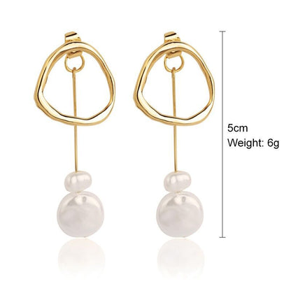 1 Pair Elegant Streetwear Geometric Plating Imitation Pearl Drop Earrings