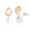 1 Pair Elegant Streetwear Geometric Plating Imitation Pearl Drop Earrings