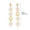 1 Pair Elegant Streetwear Geometric Plating Imitation Pearl Drop Earrings