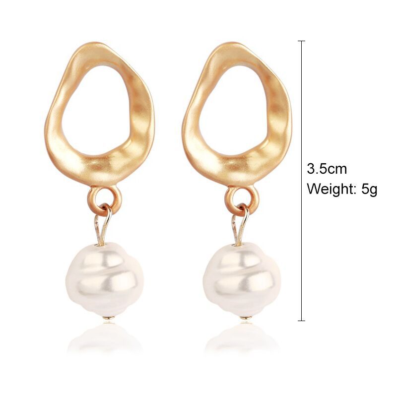 1 Pair Elegant Streetwear Geometric Plating Imitation Pearl Drop Earrings