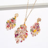Ethnic Style Flower Alloy Acetic Acid Sheets Plating Women's Earrings Necklace 1 Set