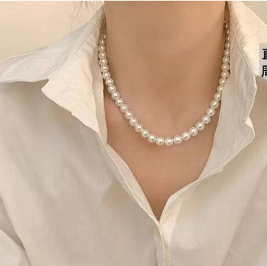 Basic Solid Color Imitation Pearl Beaded Women's Necklace 1 Piece