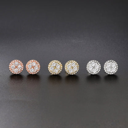 Fashion Round Copper Inlay Zircon Rings 1 Piece