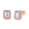 Fashion Square Copper Inlay Zircon Bracelets Earrings Necklace