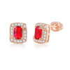 Fashion Square Copper Inlay Zircon Bracelets Earrings Necklace