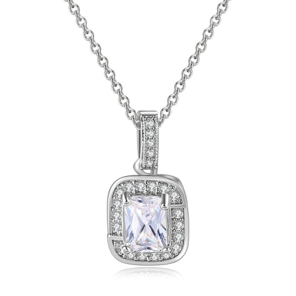 Fashion Square Copper Inlay Zircon Bracelets Earrings Necklace