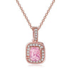 Fashion Square Copper Inlay Zircon Bracelets Earrings Necklace