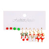 Fashion Christmas Tree Santa Claus Alloy Enamel Women's Drop Earrings 5 Pairs