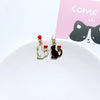 Cute Cat Alloy Enamel Women's Drop Earrings 1 Pair