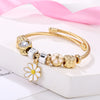 Cartoon Style Geometric Stainless Steel Patchwork Artificial Gemstones Bangle 1 Piece