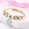 Cartoon Style Geometric Stainless Steel Patchwork Artificial Gemstones Bangle 1 Piece