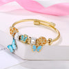 Cartoon Style Geometric Stainless Steel Patchwork Artificial Gemstones Bangle 1 Piece