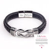 Fashion Geometric Stainless Steel Pu Leather Plating Men's Bracelets 1 Piece