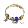 Cartoon Style Geometric Stainless Steel Patchwork Artificial Gemstones Bangle 1 Piece