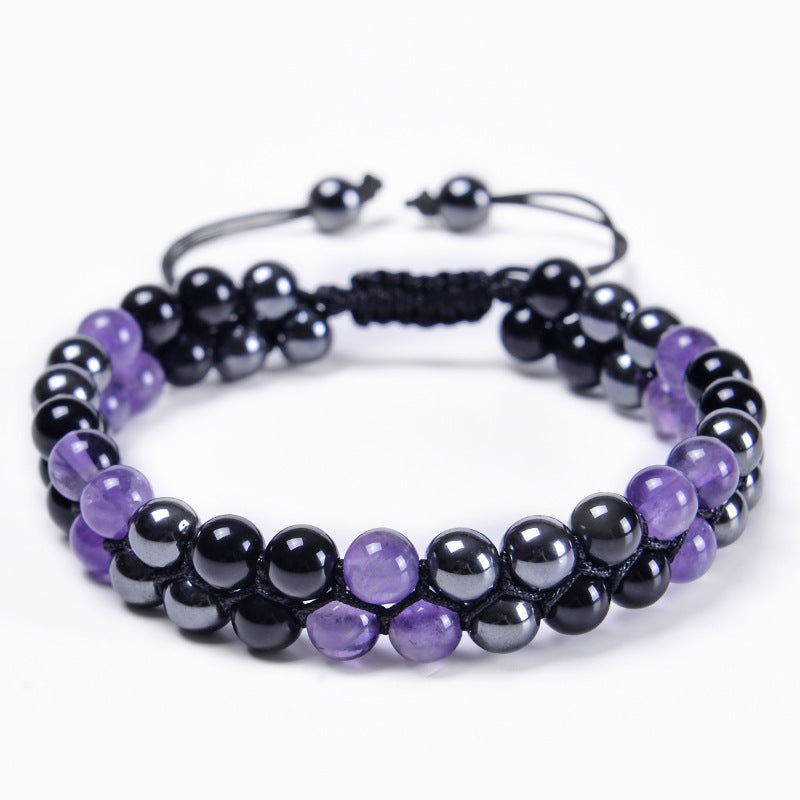 Retro Color Block Agate Beaded Bracelets 1 Piece