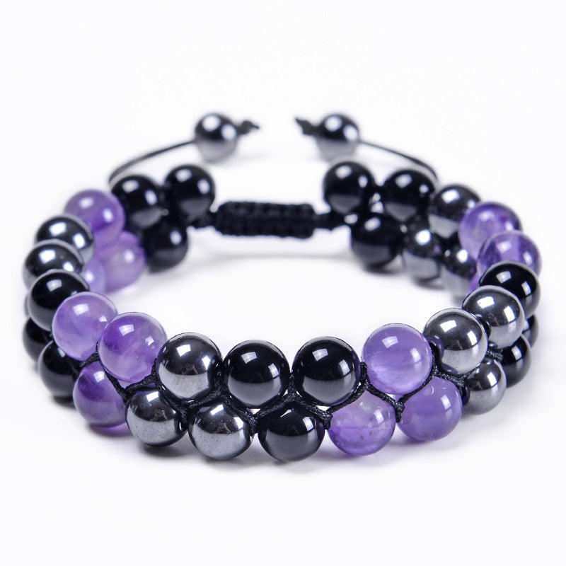 Retro Color Block Agate Beaded Bracelets 1 Piece