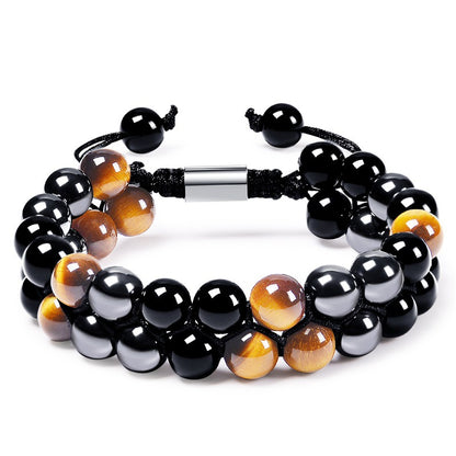 Retro Gradient Color Agate Beaded Bracelets 1 Piece