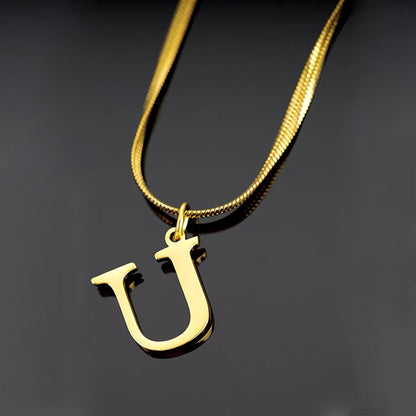 Simple Style Letter Titanium Steel Plating Necklace 1 Piece