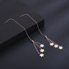 Fashion Round Star Flower Alloy Inlay Artificial Pearls Rhinestones Women's Ear Line 1 Pair