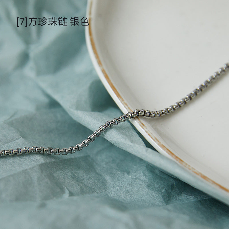 Fashion Geometric Titanium Steel Chain Necklace