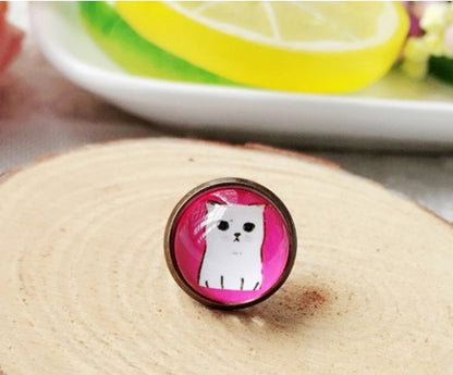 Cartoon Style Cat Alloy Plating Women's Ear Studs