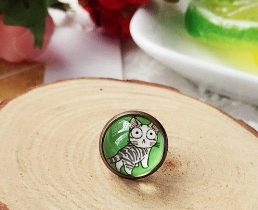 Cartoon Style Cat Alloy Plating Women's Ear Studs