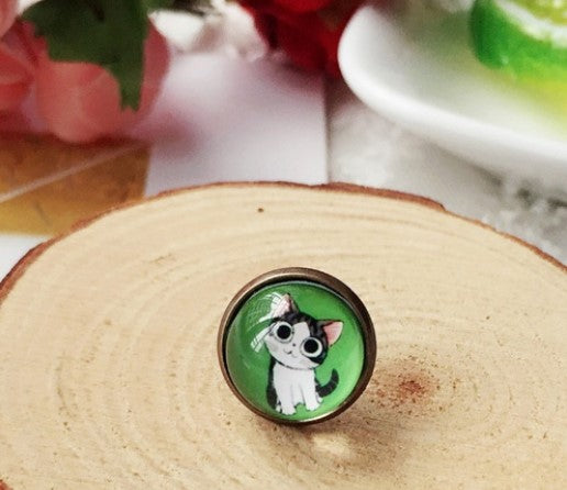 Cartoon Style Cat Alloy Plating Women's Ear Studs