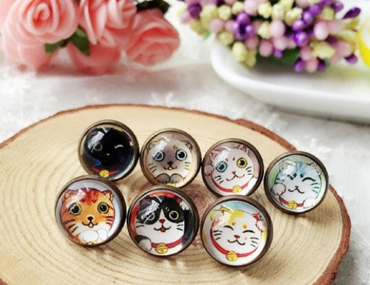 Cartoon Style Cat Alloy Plating Women's Ear Studs