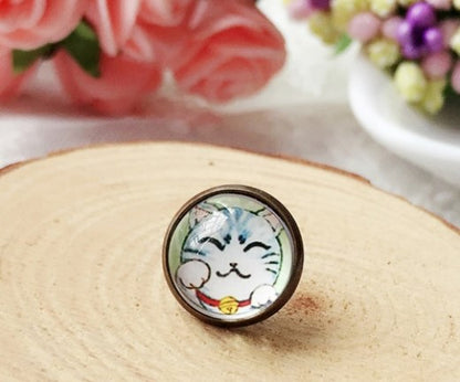 Cartoon Style Cat Alloy Plating Women's Ear Studs